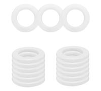 WedDecor 42mm Snap-On Curtain Grommets, Washable Low Noise Eyelet Rings, Smooth Glide Plastic Curtain Rings for Shower Room Divider Drapes, Drapery Hardware, White, Set 10 Pieces