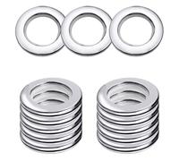 WedDecor 42mm Snap-On Curtain Grommets, Washable Low Noise Eyelet Rings, Smooth Glide Plastic Curtain Rings for Shower Room Divider Drapes, Drapery Hardware, Silver, Set 10 Pieces