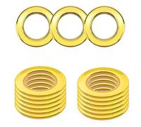 WedDecor 42mm Snap-On Curtain Grommets, Washable Low Noise Eyelet Rings, Smooth Glide Plastic Curtain Rings for Shower Room Divider Drapes, Drapery Hardware, Gold, Set 10 Pieces.