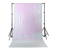 WedDecor 4ft x 7ft Iridescent White Shiny Glitter Sequin Backdrop Curtain Photography Photo Studio Background for Prom Wedding Christmas Birthday Party Celebrations Events and Decoration