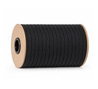 WedDecor 4mm (1/6 Inch) Elastic Flat Heavy Stretch Sewing Bands For Garment Skirt, Trouser Art and Craft Waistband Elastic Cord for Bracelet Making, Clothing, Dress Making, Black, 250 Metres