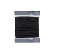 WedDecor 4mm (1/6 Inch) Flat Elastic Band Heavy Duty Strong Elastic Cord, Flexible for Sewing, Crafts, DIY Projects, and Tailoring Elastic Rope Perfect for Repairs and Custom Projects, Black, 5 Metres
