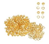 WedDecor 4mm Gold Eyelets Grommets with Washer, Durable, for Clothes and Leather Crafts in Arts and Sewing Projects, Bags, Scrapbook, 100pcs