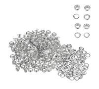 WedDecor 4mm Silver Brass Eyelets Grommets with Washers for Clothing, Baby Dolls, Sewing, Bags, Scrapbook, Leather Work, DIY Projects and Rust Proof, 100pcs