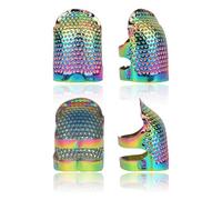 WedDecor 4pcs Metal Sewing Thimble Set - Adjustable Medium Sized Fingertip Ring Shields & Finger Protectors for Quilting, Embroidery, Crafting & DIY Sewing Accessories
