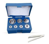 WedDecor 500g 7-Piece Calibration Weight Set - Chrome-Plated Stainless Steel Weights with Tweezers for Digital Scales, Pocket Scales, Jewelry, Kitchen & Science Lab Precision Calibration