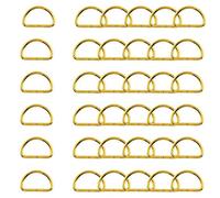WedDecor 50mm Gold Non Welded Metal D Ring Fasteners Buckle for Adjustable Fastening Webbing Strap, Arts and Crafts, Pet Collars, Repairing Bags, Straps, 10pcs
