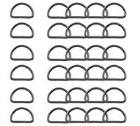 WedDecor 50mm Metal D Ring Non Welded Multi-Purpose Fasteners Adjustable Buckle for Webbing Strap, Arts and Crafts, Pet Collars, Repairing Bags (Gunmetal, 20pcs)