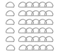 WedDecor 50mm Silver Non Welded Metal D Ring Fasteners Buckle for Adjustable Fastening Webbing Strap, Arts and Crafts, Pet Collars, Repairing Bags, Straps, 10pcs