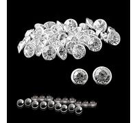 WedDecor 50pcs 8mm Diamante Diamond Clear Crystal Rivets Studs with Pins Acrylic Shining Rhinestone Stud for Rock Leather Bag DIY Leather Crafts Clothing Decoration Purses Handbag Embellishment