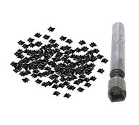WedDecor 50pcs Black Metal Pyramid Studs with Hand Tool for Decorating Clothing, Belts, Bags, Shoes, Leathercrafts, Punk Goth Fashion Accessory, Embellishing DIY Projects, 8mm