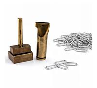 WedDecor 50pcs Brass Oval Eyelets Washers with Hand Tools for Fixing Grommets in Leathercraft, Vinyl Banner Making, Pool & Yacht Covers, Tarpaulin, Silver, 20mm