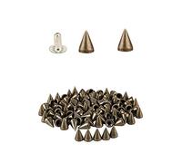 WedDecor 50pcs Bronze Cone Spike Rivet Studs 7mm x 13mm with Pins for Embellishment, Decorative Clothes, Leather Craft, DIY Project, Bags, Belts