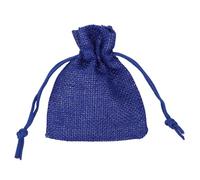 WedDecor 50pcs Burlap Hessian Bags with Drawstring 7cm x 9cm Jute Reusable Fabric Gift Bag for Vintage Mesh Wedding Favour Jewelry Pouches Drawstring Wedding Party Supplies, Blue