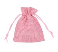 WedDecor 50pcs Burlap Hessian Bags with Drawstring 7cm x 9cm Jute Reusable Fabric Gift Bag for Vintage Mesh Wedding Favour Jewelry Pouches Drawstring Wedding Party Supplies, Pink