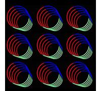 WedDecor 50pcs Glow Stick Necklaces 22”, Premium Neon Glow Necklace 6mm Thick, Tri-Colours, Red, Green & Blue, Perfect For Kids and Adults, Party Packs