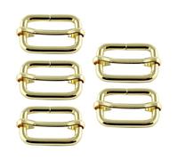 WedDecor 50pcs Metal Triglides Slides Buckle Strap Adjuster for Making Handbag Backpack Pet Collars DIY Accessories Strap Fasteners Roller Pin Buckles Slider, Gold, 25mm