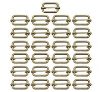 WedDecor 50pcs Metal Triglides Slides Buckle Strap Adjuster for Making Handbag Backpack Pet Collars DIY Accessories Strap Fasteners Roller Pin Buckles Slider, Bronze, 25mm