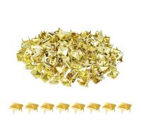 WedDecor 50pcs Square Pyramid Rivets 12mm Gold Punk Nail Head Studs Four-Jaw Studs Spikes Metal Leather Rivets for Decorating Belts, Bags, Shoes, Leathercrafts, Punk & Goth Fashion Accessories