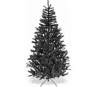 WedDecor 5FT / 1.5M Black Artificial Christmas & Halloween Tree - Bushy PVC Pine with 390 Tips - Gothic Xmas & Spooky Autumn Décor for Home, Office, Party & Seasonal Displays