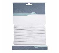 WedDecor 5m Elastic, Flat Elastic Band 6mm Elastic Cord White Earloop Cord Elastic Strap for DIY Sewing Craft, Elastic Stretchy Strap Cord Roll