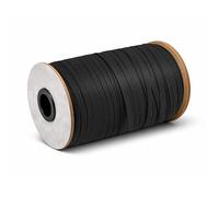 WedDecor 5mm Black Elastic Flat Spool for Sewing, Craft & DIY Projects, Braided Stretch Strap Cord for Clothing, Waistbands, 100M