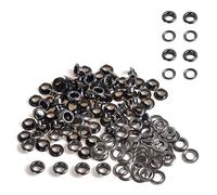 WedDecor 5mm Gunmetal Eyelets Grommets with Washer, Durable, for Clothes and Leather Crafts in Arts and Sewing Projects, Bags, Scrapbook, 100pcs