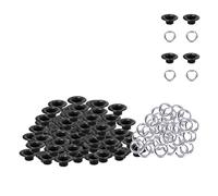 WedDecor 5mm Matte Black Brass Eyelets Grommets with Washers for Clothing, Baby Dolls, Sewing, Bags, Scrapbook, Leather Work, DIY Projects and Rust Proof, 100pcs