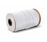 WedDecor 5mm White Elastic Flat Spool for Sewing, Craft & DIY Projects, Braided Stretch Strap Cord for Clothing, Waistbands, 100M