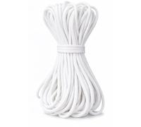 WedDecor 5mm Wide Flat Elastic Band Strong, Flexible, and Durable Elastic Rope for Sewing, Crafts, DIY for Tailoring, Thin Elastic Cord Is Perfect for Repairs and Custom Projects, White, 10 Metres