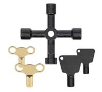 WedDecor 5pcs Multi-Tool Pack - 2pcs Black Gas Meter Box Set, 2pcs Radiator Bleed Key Set and 1 Piece 4-Way Utility Key - Keys for Utility Gas Meter Boxes, Radiators, Heating Valves & More