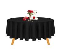 WedDecor 5pcs Premium Quality 120 Inch Black Round Tablecloth Durable Polyester Fabric Table Cover for Wedding Birthday Anniversary Dinner Parties Events Decoration
