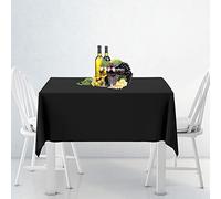 WedDecor 5pcs Premium Quality 70 x 70 Inch Black Square Tablecloth Durable Polyester Fabric Table Cover for Wedding Birthday Anniversary Dinner Parties Events Decoration