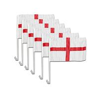 WedDecor 5pcs St George Car Window Flag 45 × 30 cm - British Football Fan Car Flag, Weather-Resistant England Football Decorations, English-Themed Supplies & UK Sports Accessory