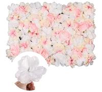 WedDecor 60cm x 40cm Realistic Artificial Blush Pink Roses Wall - Flower & Leaf Panels for Garden, Home Decor, Wedding Backdrops, Office, Café, Shop, Salon & Outdoor Walls, Pack of 1