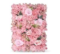 WedDecor 60cm x 40cm Realistic Artificial Dusty & Rose Pink Wall - Flower & Leaf Panels for Garden, Home Decor, Wedding Backdrops, Office, Café, Shop, Salon & Outdoor Walls, Pack of 12