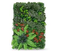WedDecor 60cm x 40cm Realistic Artificial Grass Berries Flowers Wall - Flower & Leaf Panels for Garden, Home Decor, Wedding Backdrops, Office, Café, Shop, Salon & Outdoor Walls, Pack of 1