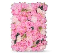 WedDecor 60cm x 40cm Realistic Artificial Rose & Blush Pink Wall - Flower & Leaf Panels for Garden, Home Decor, Wedding Backdrops, Office, Café, Shop, Salon & Outdoor Walls, Pack of 1