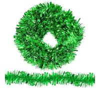 WedDecor 6ft Green Christmas Tinsel Garland for Christmas Tree Decorations, Chunky Christmas Tinsel Garland for Home Xmas Tree Decorations, Christmas Events, Party Supplies, Pack of 1