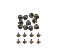 WedDecor 6mm Flat Head Mushroom Studs with Base Pins Leather Rivets for Purses Embellishment, DIY Craft, Punk Goth Accessory, Clothing, Bags Decoration, Gunmetal, 100pcs
