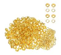 WedDecor 6mm Gold Eyelets Grommets with Washer, Durable, for Clothes and Leather Crafts in Arts and Sewing Projects, Bags, Scrapbook, 100pcs
