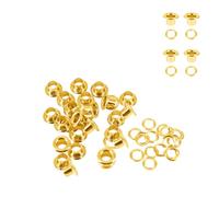 WedDecor 6mm Gold Long Barrell Eyelets with Washers Durable Grommets for Leather Crafts, DIY Arts & Craft Projects, Sewing, Ideal for Clothing, Bags & Scrapbooking, Pack of 100