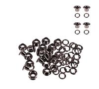 WedDecor 6mm Gunmetal Long Barrell Eyelets with Washers Durable Grommets for Leather Crafts, DIY Arts & Craft Projects, Sewing, Ideal for Clothing, Bags & Scrapbooking, Pack of 100