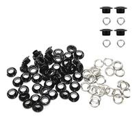 WedDecor 6mm Shiny Black Brass Eyelets Grommets with Washers for Clothing, Leathercraft, Sewing Projects, Bags, DIY Projects, Fabric Textiles, Fashion Accessories,100pcs