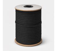 WedDecor 6mm Wide Elastic Cord, Smooth Finish, Strong & Stretchy Elastic Band Flat Elastic String for Knitting, Arts & Craft Accessories, Sewing Clothing (Black, 250 Metres)