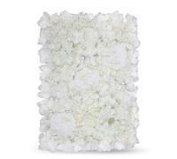 WedDecor 6pcs Artificial Flowers Panels Wall Décor Artificial Silk Flowers Romantic Floral Backdrop Wall Hedge Home Decoration Wedding Party Photo Background, White, 60 x 40cm