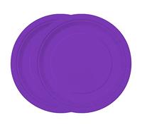 WedDecor 7" (18cm) Round Dessert Disposable Paper Plates Neon Purple Colour Tableware for Picnics, Weddings, Birthdays, Anniversaries, Baby Showers & Christmas Events, Pack of 20