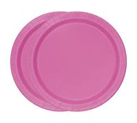 WedDecor 7" (18cm) Round Dessert Plates Disposable Paper Plate Hot Pink Colour Theme Tableware for Picnics, Wedding, BBQ, Birthday, Anniversary, Baby Shower & Christmas Events, Pack of 16