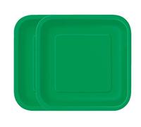 WedDecor 7" (18cm) Square Dessert Disposable Paper Plates Emerald Green Colour Tableware for Picnics, Weddings, Birthdays, Anniversaries, Baby Showers & Christmas Events, Pack of 16