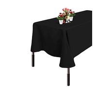 WedDecor 70 x 144 Inch Rectangular Black Linen Tablecloth, Polyester Table Cover for Banquets, Birthday, Anniversary, Parties, Events, Wedding Anniversaries, Restaurants, Outdoor Table Cloth, 2pcs